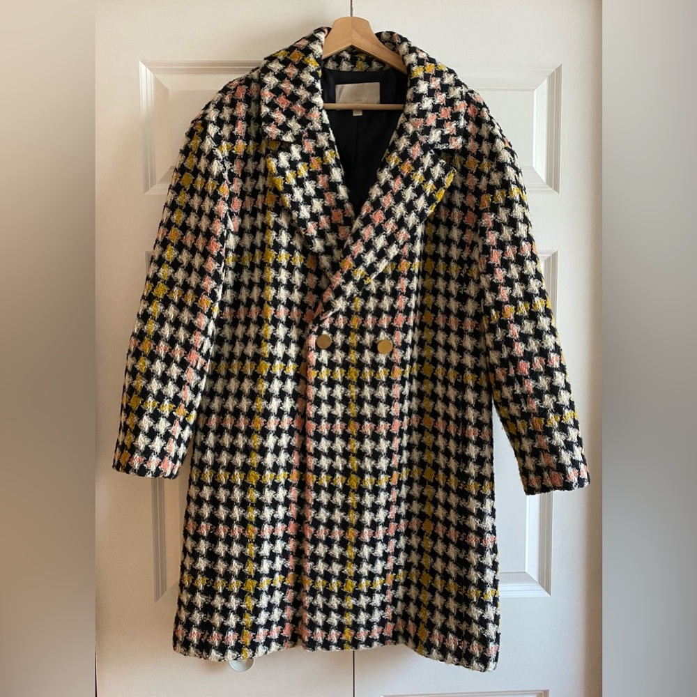J Crew Collection Houndstooth Coat Size 8